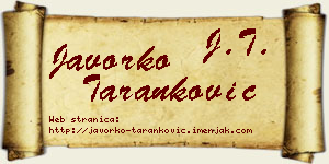 Javorko Taranković vizit kartica